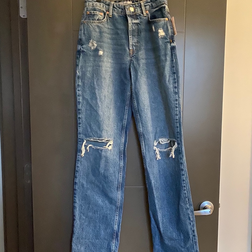 NWT Free People Wild Flower Jeans in Pacific Blue